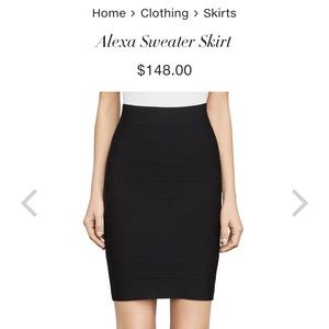 Black BcbgMaxAzria Alexa Bandage Power Skirt